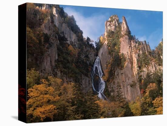 Waterfall cascading down cliff, Sounkyo, Hokkaido, Japan-Aso Fujita-Stretched Canvas