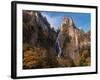 Waterfall cascading down cliff, Sounkyo, Hokkaido, Japan-Aso Fujita-Framed Photographic Print