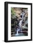 Waterfall Closeup in Woods with Rocks and Stream in Watkins Glen State Park in New York State-Songquan Deng-Framed Photographic Print