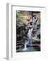 Waterfall Closeup in Woods with Rocks and Stream in Watkins Glen State Park in New York State-Songquan Deng-Framed Photographic Print