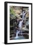 Waterfall Closeup in Woods with Rocks and Stream in Watkins Glen State Park in New York State-Songquan Deng-Framed Photographic Print