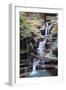 Waterfall Closeup in Woods with Rocks and Stream in Watkins Glen State Park in New York State-Songquan Deng-Framed Photographic Print