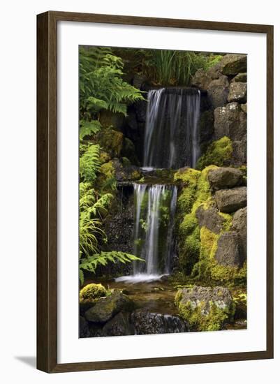 Waterfall, Crystal Springs Rhododendron Garden, Portland, Oregon, USA-Michel Hersen-Framed Photographic Print