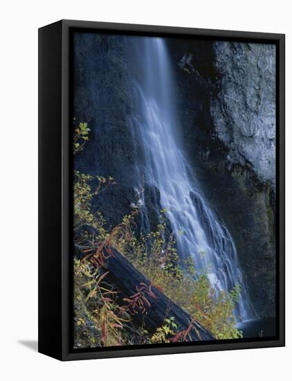 Waterfall Down Rock Face, Fairy Falls, Yellowstone National Park, Wyoming, USA-Scott T. Smith-Framed Stretched Canvas