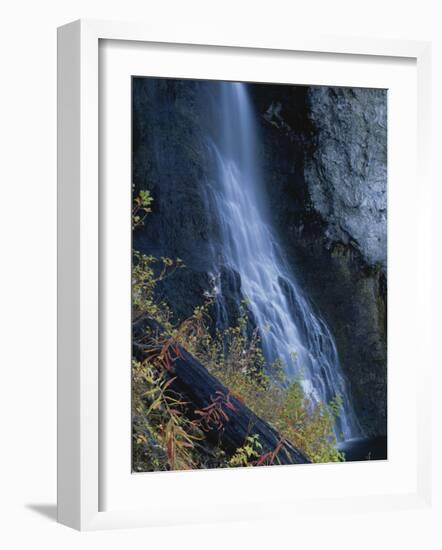 Waterfall Down Rock Face, Fairy Falls, Yellowstone National Park, Wyoming, USA-Scott T. Smith-Framed Photographic Print
