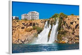 Waterfall Duden at Antalya Turkey - Nature Travel Background-Nik_Sorokin-Framed Photographic Print