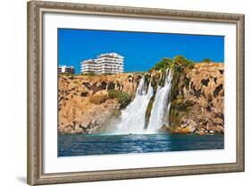 Waterfall Duden at Antalya Turkey - Nature Travel Background-Nik_Sorokin-Framed Photographic Print