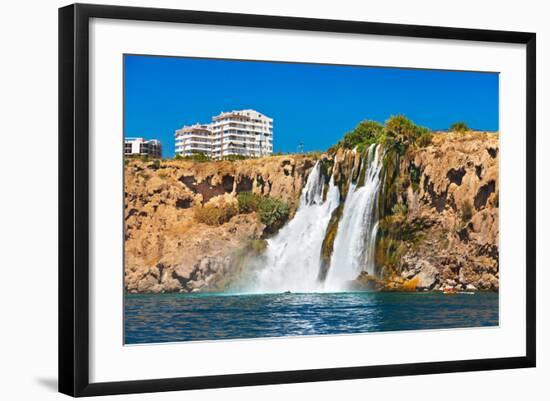 Waterfall Duden at Antalya Turkey - Nature Travel Background-Nik_Sorokin-Framed Photographic Print