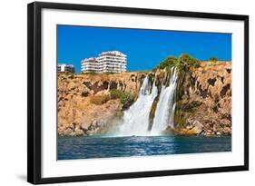 Waterfall Duden at Antalya Turkey - Nature Travel Background-Nik_Sorokin-Framed Photographic Print