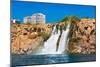 Waterfall Duden at Antalya Turkey - Nature Travel Background-Nik_Sorokin-Mounted Photographic Print