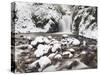 Waterfall Geroldsau in Winter, Near Baden Baden, Black Forest, Baden Wurttemberg, Germany, Europe-Marcus Lange-Stretched Canvas