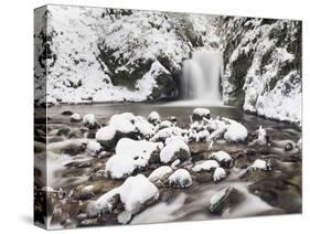 Waterfall Geroldsau in Winter, Near Baden Baden, Black Forest, Baden Wurttemberg, Germany, Europe-Marcus Lange-Stretched Canvas