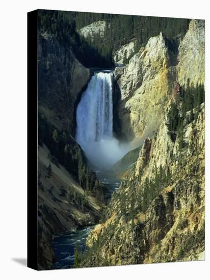Waterfall, Grand Canyon of the Yellowstone, Yellowstone National Park, Wyoming, USA-Jean Brooks-Stretched Canvas