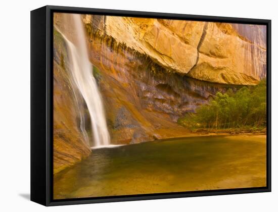 Waterfall, Grand Staircase Escalante National Monument, Utah, USA-Jay O'brien-Framed Stretched Canvas