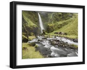 Waterfall Horses I-PHBurchett-Framed Photographic Print