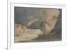 Waterfall in a Desolate Landscape-John Sell Cotman-Framed Giclee Print