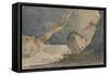 Waterfall in a Desolate Landscape-John Sell Cotman-Framed Stretched Canvas