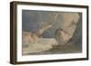 Waterfall in a Desolate Landscape-John Sell Cotman-Framed Giclee Print