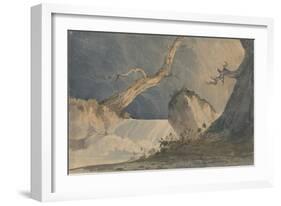 Waterfall in a Desolate Landscape-John Sell Cotman-Framed Giclee Print