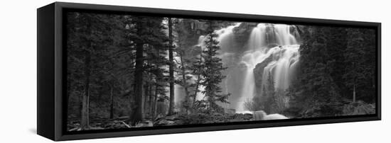 Waterfall in a Forest, Banff, Alberta, Canada-null-Framed Stretched Canvas