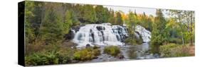 Waterfall in a Forest, Bond Falls, Ontonagon River, Ontonagon County, Michigan, USA-null-Stretched Canvas