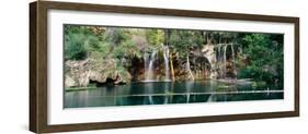 Waterfall in a forest, Hanging Lake, White River National Forest, Colorado, USA-null-Framed Photographic Print