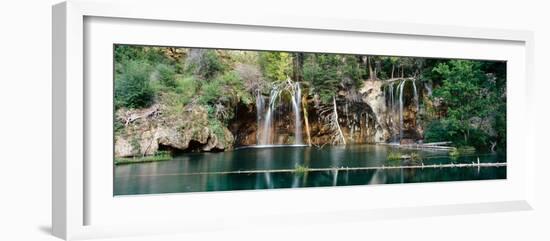Waterfall in a forest, Hanging Lake, White River National Forest, Colorado, USA-null-Framed Photographic Print