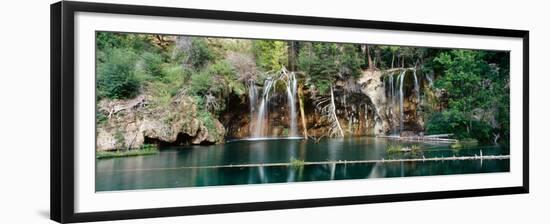 Waterfall in a forest, Hanging Lake, White River National Forest, Colorado, USA-null-Framed Premium Photographic Print