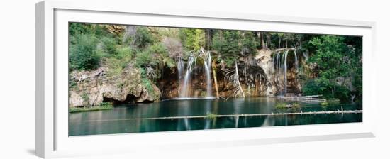 Waterfall in a forest, Hanging Lake, White River National Forest, Colorado, USA-null-Framed Premium Photographic Print