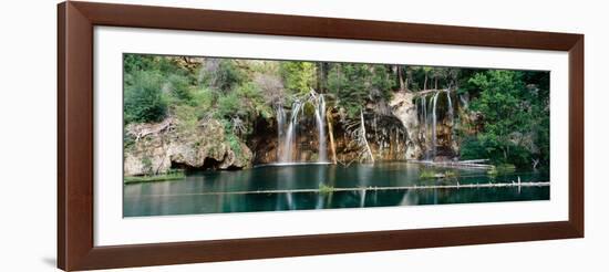 Waterfall in a forest, Hanging Lake, White River National Forest, Colorado, USA-null-Framed Premium Photographic Print