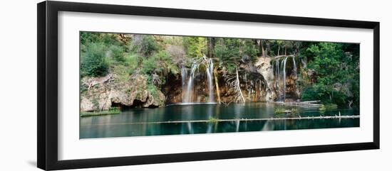 Waterfall in a forest, Hanging Lake, White River National Forest, Colorado, USA-null-Framed Premium Photographic Print