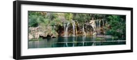 Waterfall in a forest, Hanging Lake, White River National Forest, Colorado, USA-null-Framed Premium Photographic Print