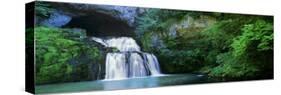 Waterfall in a Forest, Lison River, Jura, France-null-Stretched Canvas