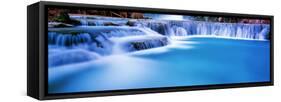 Waterfall in a forest, Mooney Falls, Havasu Canyon, Havasupai Indian Reservation, Grand Canyon N...-Panoramic Images-Framed Stretched Canvas