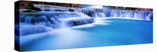Waterfall in a forest, Mooney Falls, Havasu Canyon, Havasupai Indian Reservation, Grand Canyon N...-Panoramic Images-Stretched Canvas