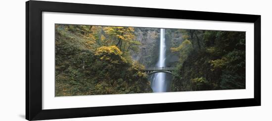 Waterfall in a Forest, Multnomah Falls, Columbia River Gorge, Multnomah County, Oregon, USA-null-Framed Photographic Print