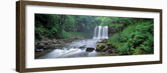 Waterfall in a Forest, Sgwd Yr Eira (Waterfall of Snow), Afon Hepste, Brecon Beacons National Pa...-null-Framed Photographic Print