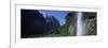 Waterfall in a Forest, Staubbach Falls, Mt Jungfrau, Lauterbrunnen Valley, Bernese Oberland, Ber...-null-Framed Photographic Print