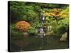 Waterfall in Autumn at the Portland Japanese Garden, Portland, Oregon, USA-Michel Hersen-Stretched Canvas