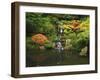 Waterfall in Autumn at the Portland Japanese Garden, Portland, Oregon, USA-Michel Hersen-Framed Premium Photographic Print