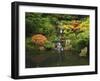 Waterfall in Autumn at the Portland Japanese Garden, Portland, Oregon, USA-Michel Hersen-Framed Premium Photographic Print