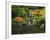 Waterfall in Autumn at the Portland Japanese Garden, Portland, Oregon, USA-Michel Hersen-Framed Photographic Print