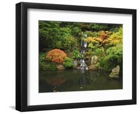 Waterfall in Autumn at the Portland Japanese Garden, Portland, Oregon, USA-Michel Hersen-Framed Photographic Print