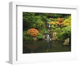 Waterfall in Autumn at the Portland Japanese Garden, Portland, Oregon, USA-Michel Hersen-Framed Photographic Print