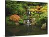 Waterfall in Autumn at the Portland Japanese Garden, Portland, Oregon, USA-Michel Hersen-Stretched Canvas