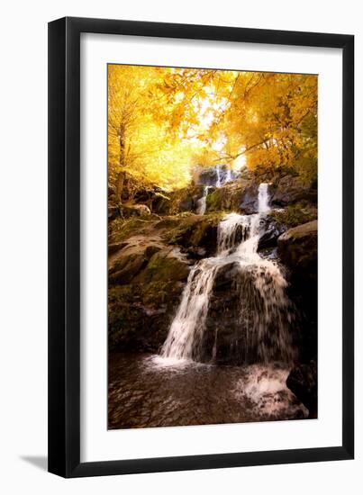 Waterfall in Autumn-Lantern Press-Framed Art Print