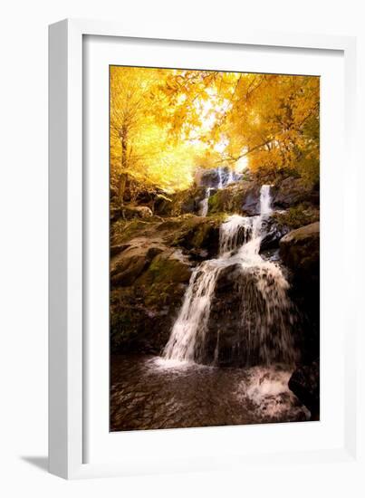 Waterfall in Autumn-Lantern Press-Framed Art Print