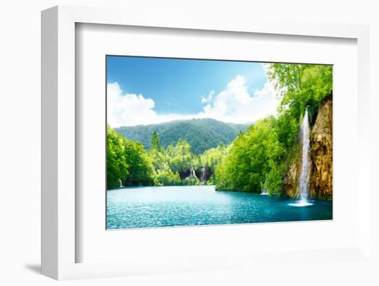 Waterfall in Deep Forest of Croatia-Iakov Kalinin-Framed Photographic Print