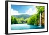 Waterfall in Deep Forest of Croatia-Iakov Kalinin-Framed Photographic Print