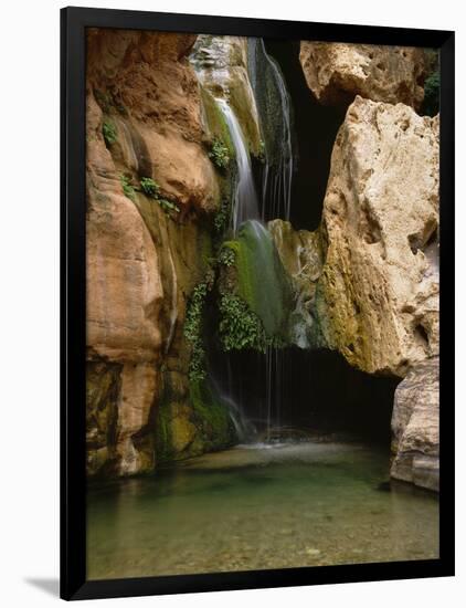 Waterfall in Elves Chasm, Colorado River, Grand Canyon NP, Arizona-Greg Probst-Framed Photographic Print